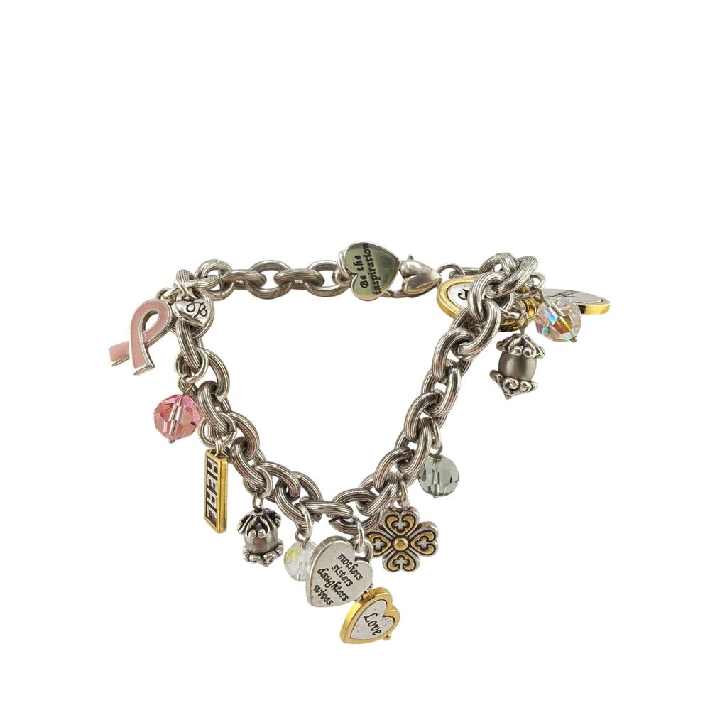 Vintage Brighton "Power of Pink" Cause Awareness Charm Bracelet